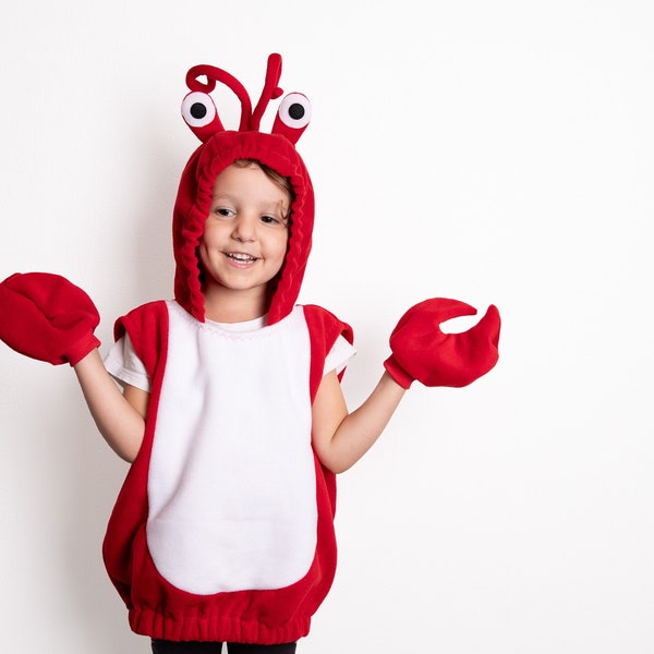 Disfraz de Halloween para niños, disfraz de cangrejo rojo para niños o niñas pequeños