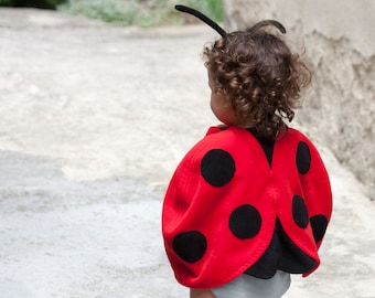 Ladybug Costume, Toddler Girl Halloween Costume, Ladybird Red Cape Costume, Gift for Preschool Girl