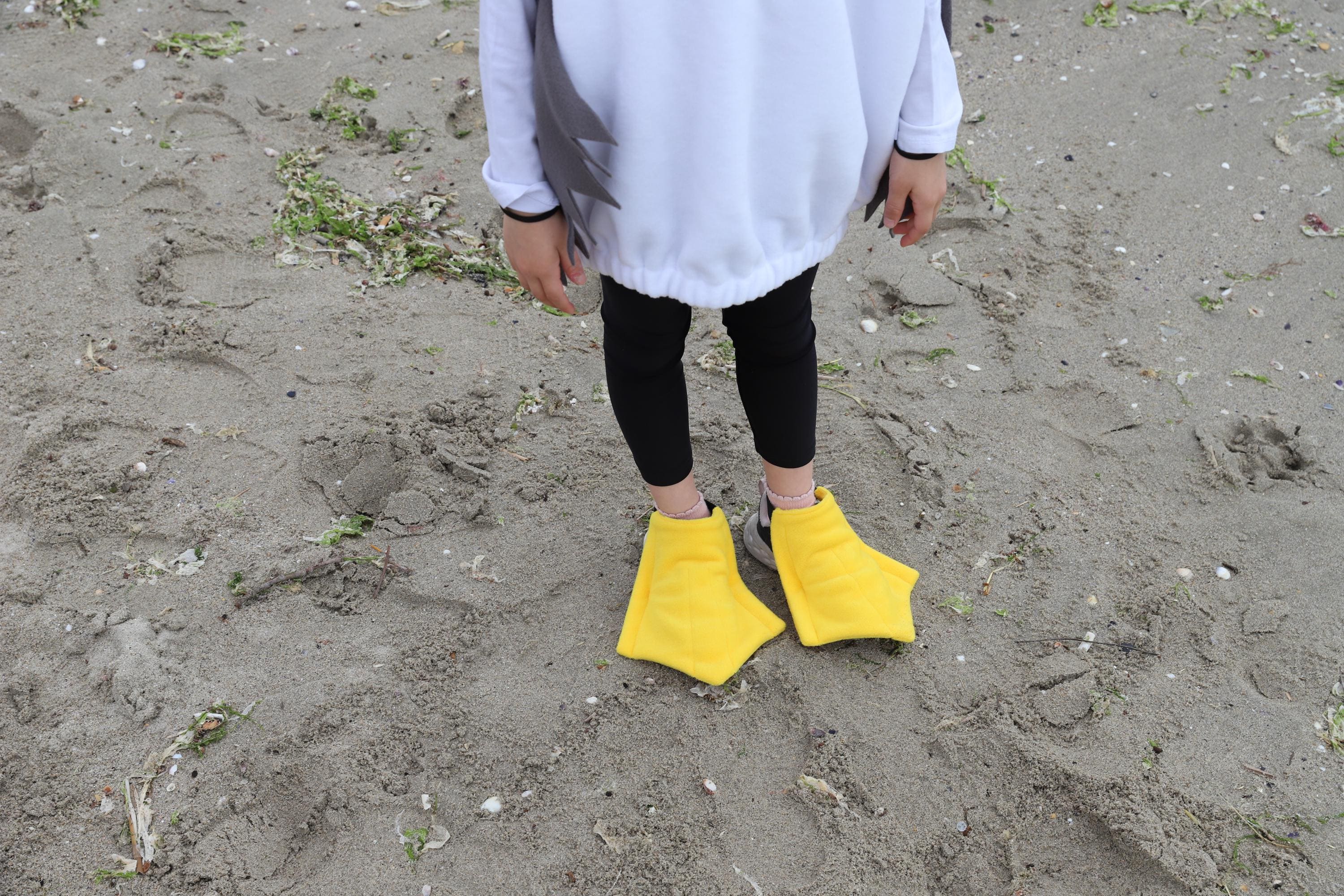 Yellow Duck Feet Shoe Covers - fun add on accessory for your Duck Halloween Costume or for pretend play, For Adult Penguin Costume