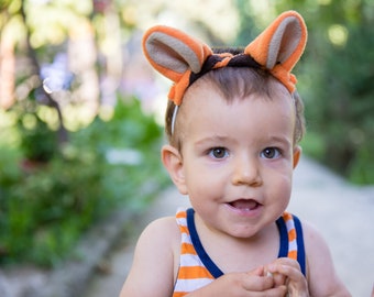 Baby Tiger Ears Headband, Animal Ears Head Band, Baby Photo Prop, Toddler Cosplay, Pretend Play