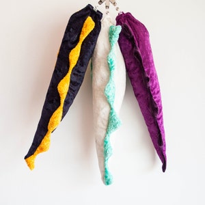 Dino Tails Party Pack - set of 3, Dragon Tails, Birthday Party Set, Dark Blue, Yellow White Mint Purple