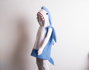 Blue Shark Costume, Party Halloween Costume for Boys or Girls, Toddler Boy Dress Up, Shark Pretend Play