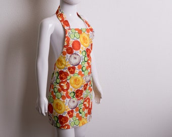 Toddler Cook Apron, Toddler Girl Vegetable print