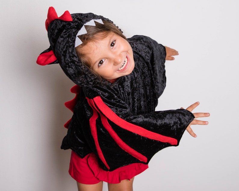 Black Dragon Costume Photo Prop, Party Fairy Tale Dragon Costume, Halloween Costume with Wings for Boys or Girls image 6