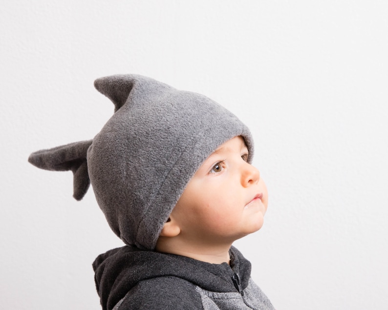 Shark Hat Shark Halloween Costume Shark Fin and Tail Hat for Babies Polar Fleece Gray Hat Toddlers and Children