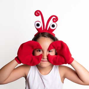 Crab Costume, Crab Eyes Headband and Crab Claws, Red, Green, Orange, Purple, Blue, Children's or Adult's Photo Prop, Halloween Costume image 2