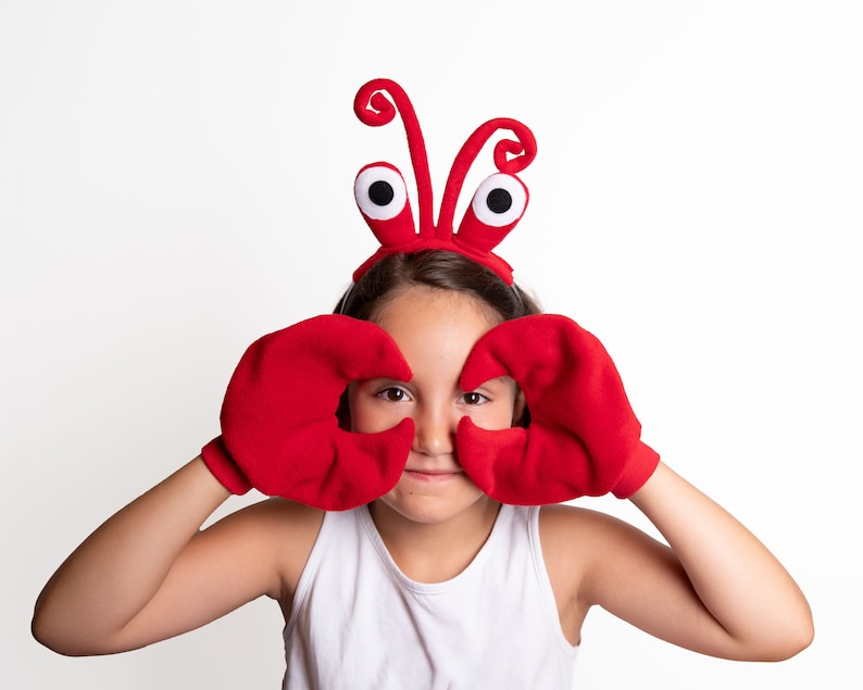 Crab Costume, Crab Eyes Headband and Crab Claws, Red, Green, Orange, Purple, Blue, Children's or Adult's Photo Prop, Halloween Costume image 2