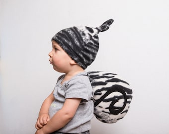 Schwarz-Weißes Schneckenkostüm, Baby Halloween Kostüm, Schneckenmuschel und Schneckenhut Cosplay Accessoire, Für Mädchen Jungen Kleinkinder, Babykostüm