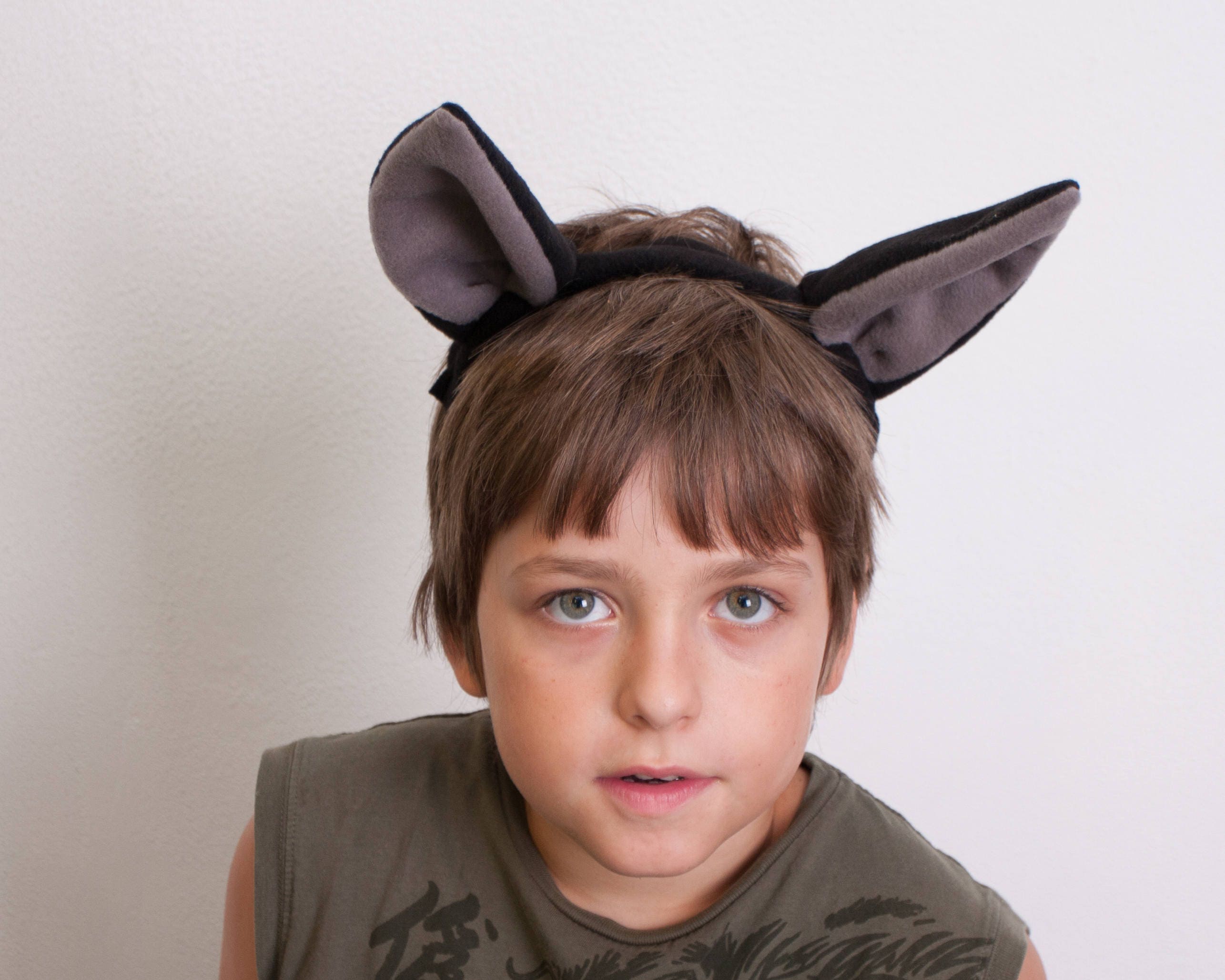 Bat Ears Headband Bat Costume Black and Gray Ears Head Band Etsy UK