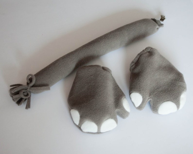 Elephant Tail and Hoof Gloves Soft Animal Tail and Gloves Etsy