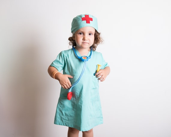 Hôpital Docteur Er Gommages Uniforme Infirmière Garçon Fille Déguisement  Enfant