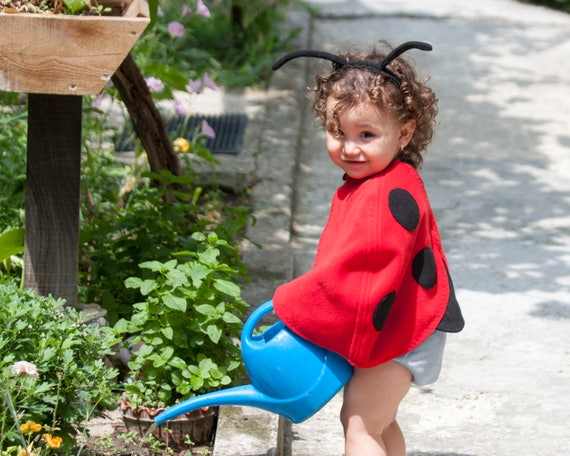 Ladybug Costume, Toddler Girl Halloween Costume, Ladybird Red Cape Costume,  Gift for Preschool Girl 