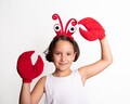 Crab Costume, Crab Eyes Headband and Crab Claws, Red, Green, Orange, Purple, Blue, Children's or Adult's Photo Prop, Halloween Costume product logo