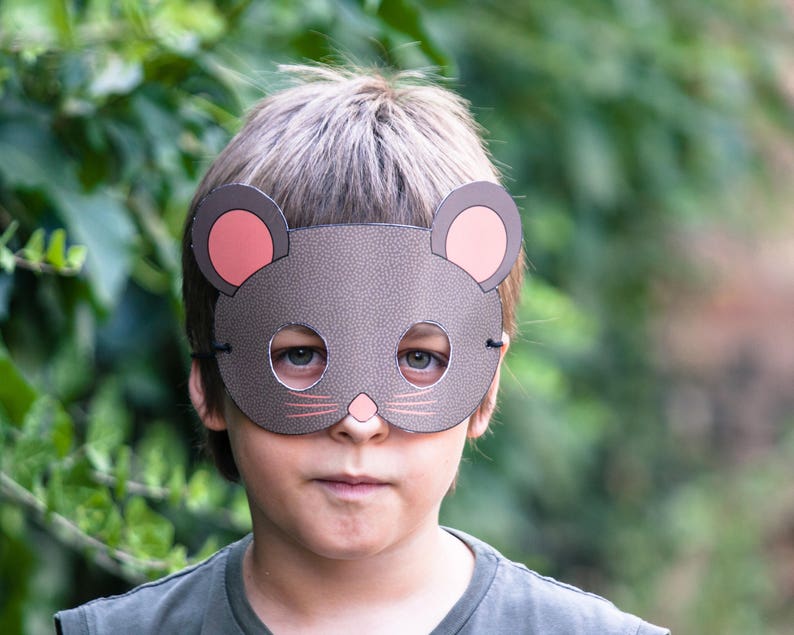 Printable Mouse Mask, Halloween Mask, Kids Party, Instant Download image 1