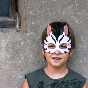 Printable Zebra Mask, DIY Halloween Costume Mask, Kids Birthday Themed Party Idea, Instant Download