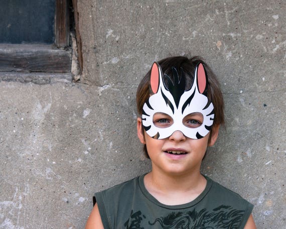 Maschera zebra stampabile, maschera costume di Halloween fai da te