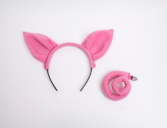 Spooktacular Creations Pink Pig Costume Accessories Set, Animal Costume Accessories Set With Pig Nose, Tail, Ears Headband And Bowtie For Halloween Party, Farm Theme Dress Up, Classroom Role Play