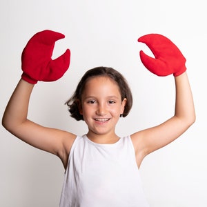 Crab Costume, Crab Eyes Headband and Crab Claws, Red, Green, Orange, Purple, Blue, Children's or Adult's Photo Prop, Halloween Costume Gloves