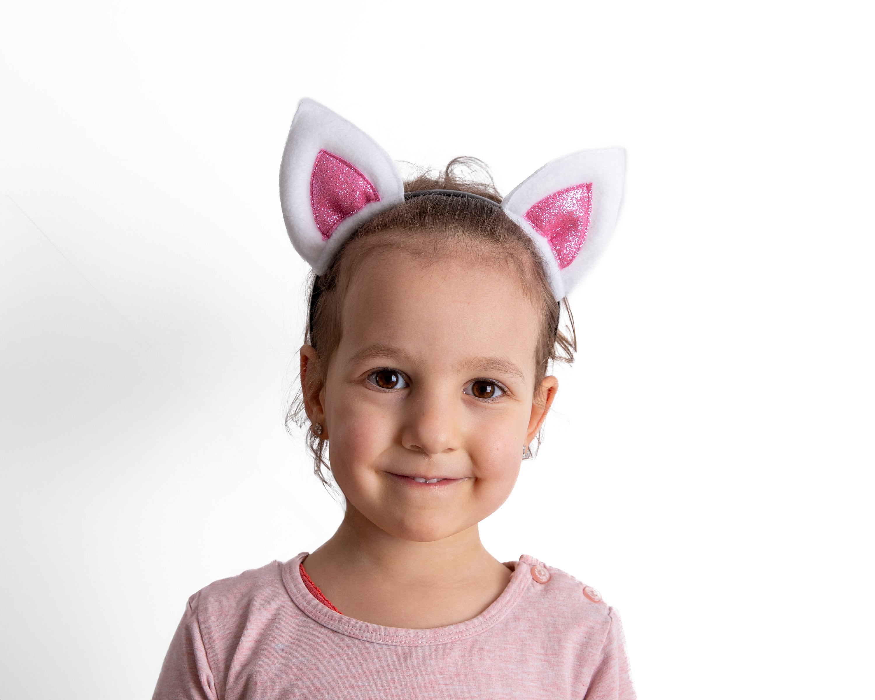 LUYANFX Orejas Halloween Gato, Orejas Gato Diadema y Gemas Faciales, Diademas de Halloween, Accesorios de Disfraz de Gato para Halloween, Carnaval, Cosplay (A