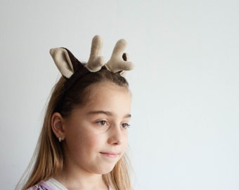 Baby Deer Ears and Horns Head, Baby Reindeer, Christmas Gift, Children Babies Photo Prop