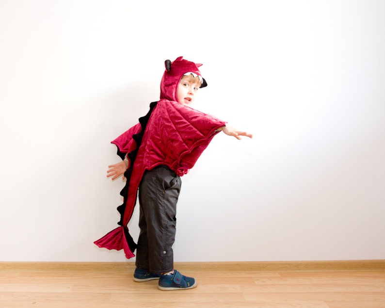 Kids Dragon Costume Raspberry Red Dragon Children Costume - Etsy