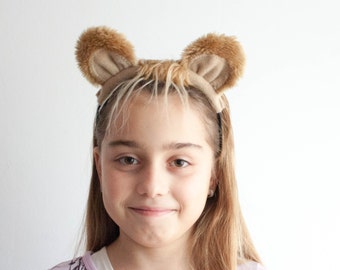 Lion Ears Headband, Animal Ears Head Band, Children's or Adult's Photo Prop, Cosplay, Pretend Play