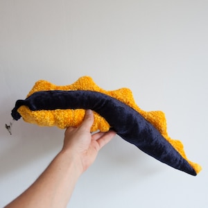 Cola de dragón azul y amarilla, cola de dinosaurio, disfraz de Halloween, juego de simulación para niños pequeños, accesorio fotográfico para fiesta