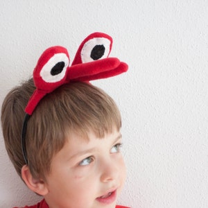 Crab Eyes Headband and Crab Claws, Children's or Adult's Photo Prop, Pretend Play, Red image 3