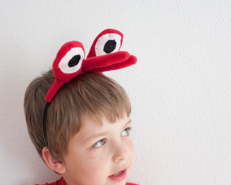 Crab Eyes Headband and Crab Claws, Children's or Adult's Photo Prop, Pretend Play, Red image 3