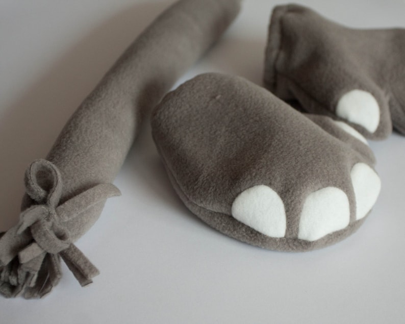 Elephant Tail and Hoof Gloves Soft Animal Tail and Gloves Etsy