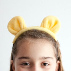 Diadema con orejas de oso amarillas, diadema de oso para niños, accesorio para fotos, cosplay de oso, juego de simulación