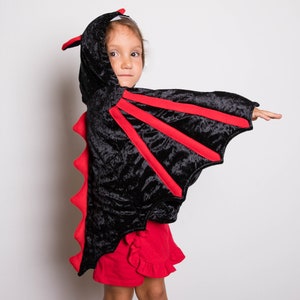 Black Dragon Costume Photo Prop, Party Fairy Tale Dragon Costume, Halloween Costume with Wings for Boys or Girls image 1