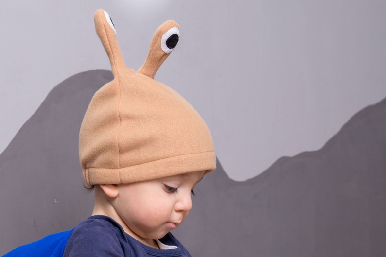 Toddler Boy Halloween Costume, Navy Blue and Beige Snail Costume, Snail Shell and Hat Cosplay Accessory, For Baby Girls Boys image 3