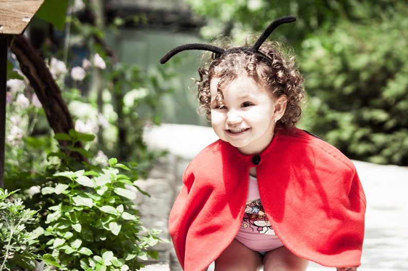 Ladybug Costume, Toddler Girl Halloween Costume, Ladybird Red Cape Costume, Gift for Preschool Girl image 4