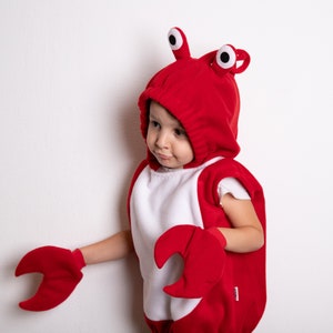 Kids Halloween Costume, Red Crab Costume For Toddler Boys or Girls image 2