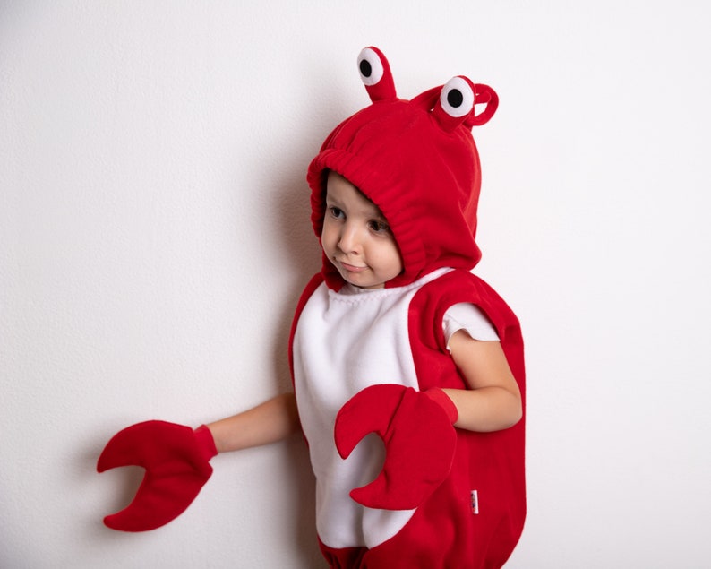 Kids Halloween Costume, Red Crab Costume For Toddler Boys or Girls image 2