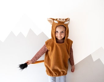 Wild Boar Costume, Warthog Toddler Boy Cosplay, For Boys or Girls