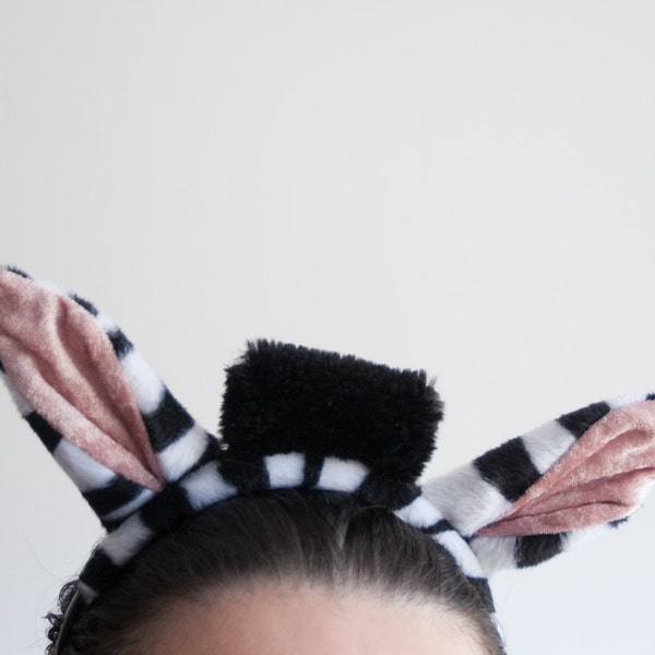 Bandeau Zebra Ears, Accessoire photo pour enfants ou adultes, Costume de zèbre, Jeu de faux-semblant, Animal africain