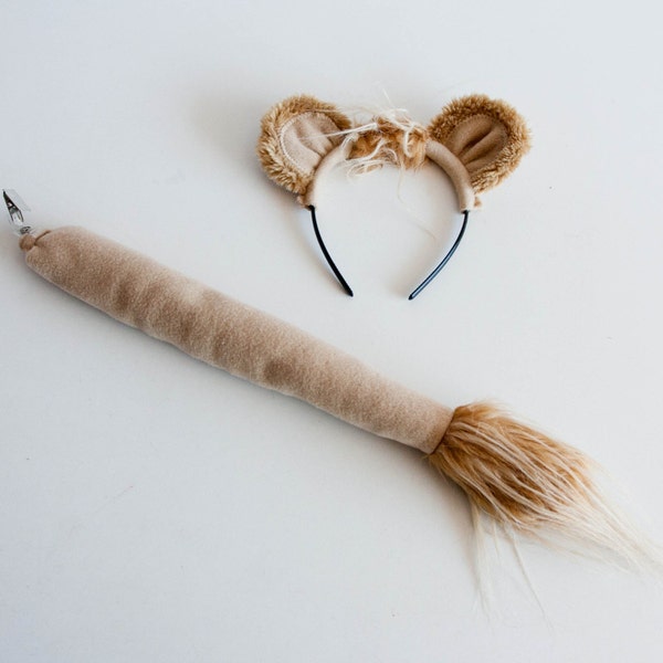 Costume de lion, oreilles de lion et queue de lion, accessoire photo pour enfants ou adultes, cosplay, jeu de simulation