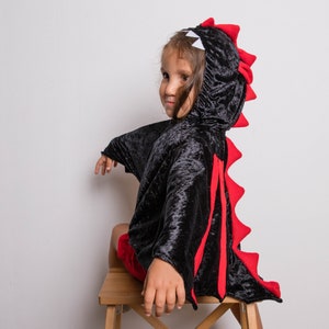 Black Dragon Costume Photo Prop, Party Fairy Tale Dragon Costume, Halloween Costume with Wings for Boys or Girls image 2