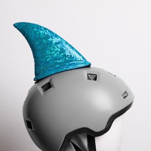 Fun Shark Helmet Fin, Turquoise Blue Accessory for Bike or Scooter Helmet