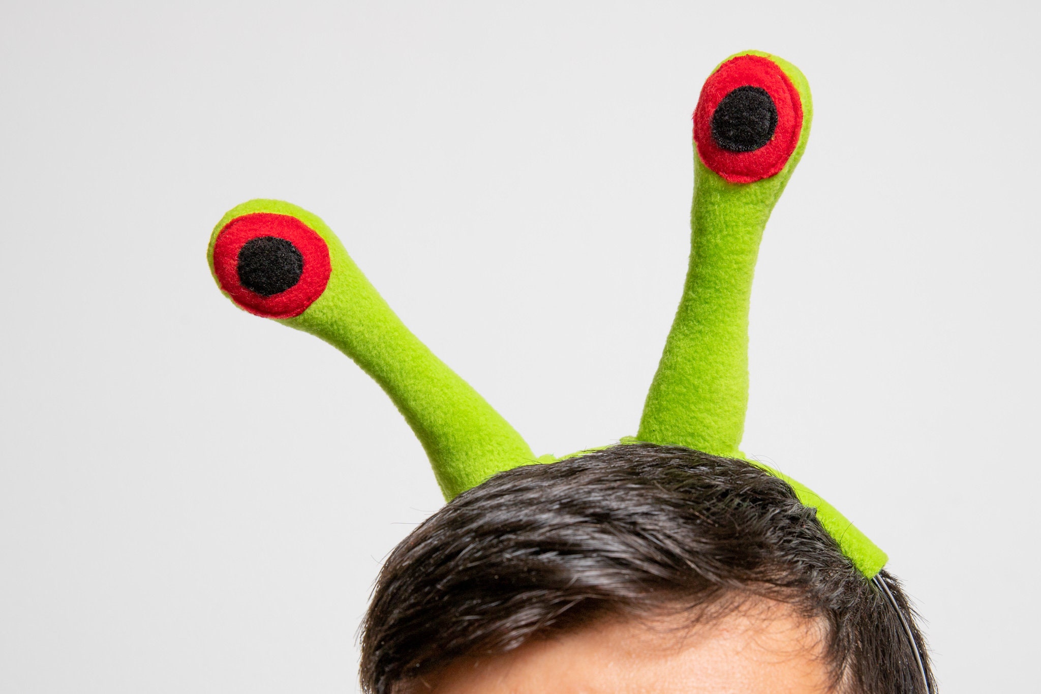 Green Alien Eyes Headband, Halloween Costume, Alien Cosplay Accessory, Green Snail Eyes, Toddler Girl, Snail Costume for Boy or Girl