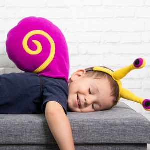 Baby Girl Snail Costume, Bright Purple Snail Shell and Yellow Eyes Headband, Halloween Costume, Snail Shell Cosplay Accessory, Toddler Girl image 3