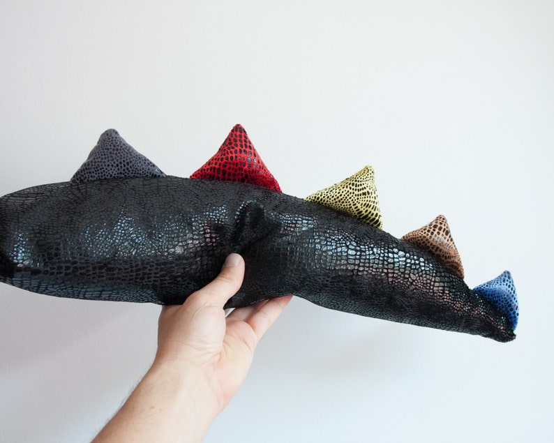Black Dragon Tail With Colourful Spikes Dinosaur Tail | Etsy