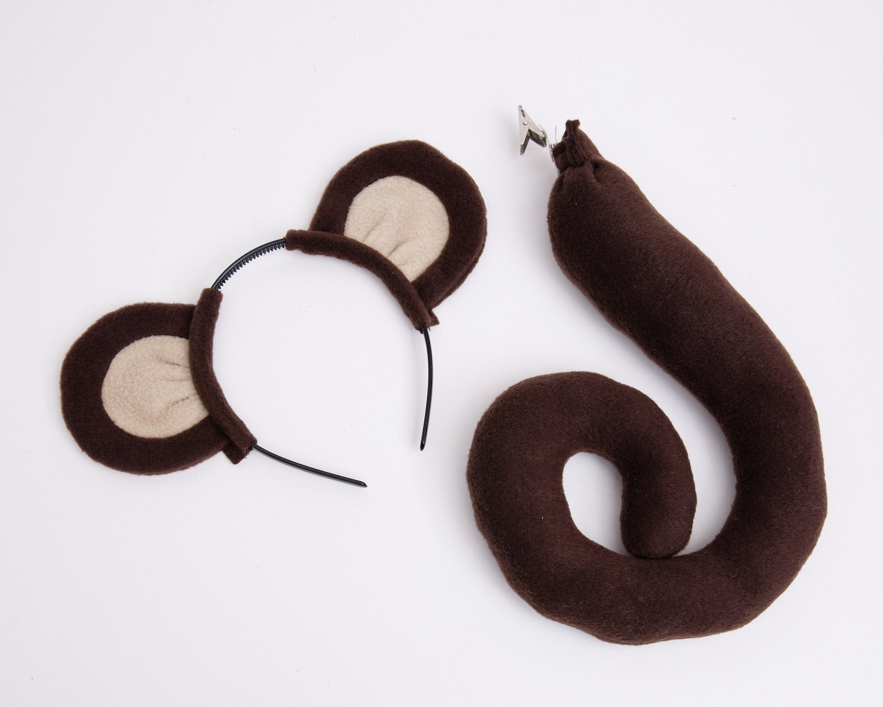 Soft Monkey Tail and Headband Kit | Adult | Unisex | Brown/Yellow | One-Size | Fun Costumes