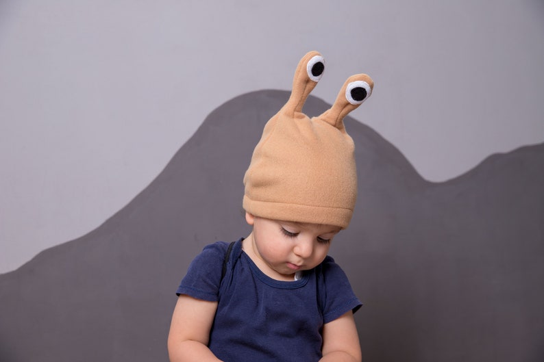 Toddler Boy Halloween Costume, Navy Blue and Beige Snail Costume, Snail Shell and Hat Cosplay Accessory, For Baby Girls Boys image 8