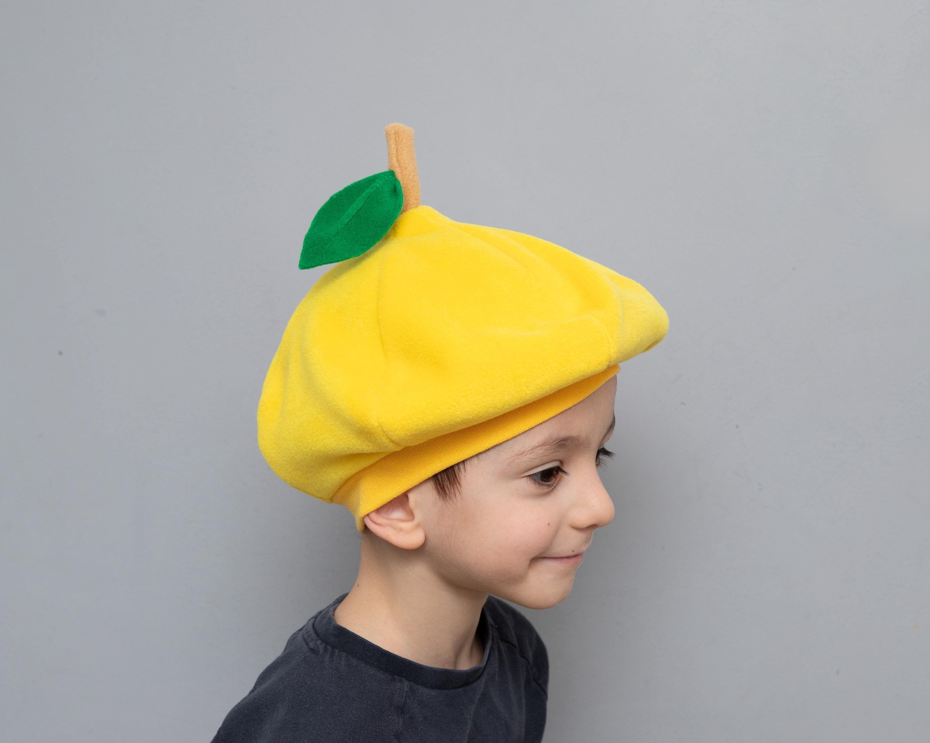 5936 Kawaii Handmade Cartoon Beret Hat Green Leaves Fruit Cosplay Vintage Juicy Watermelon Hat – Fun and Fruity Costume Beret for Kids  main image 2