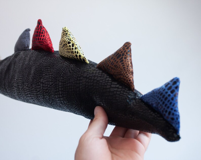 Black Dragon Tail With Colourful Spikes Dinosaur Tail | Etsy