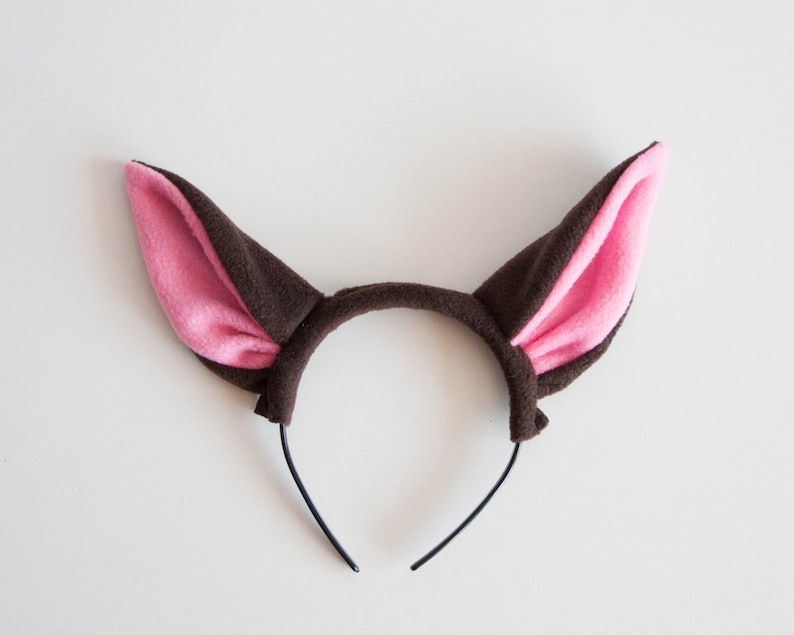 Bat Ears Headband Bat Costume Brown and Pink Ears Head Band Etsy