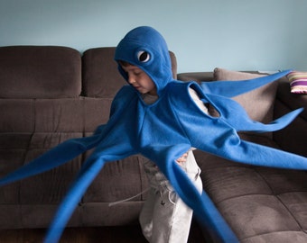 Octopus Costume, Blue Octopus Halloween Costume, Party Costume, For Boys or Girls, Toddler Costume